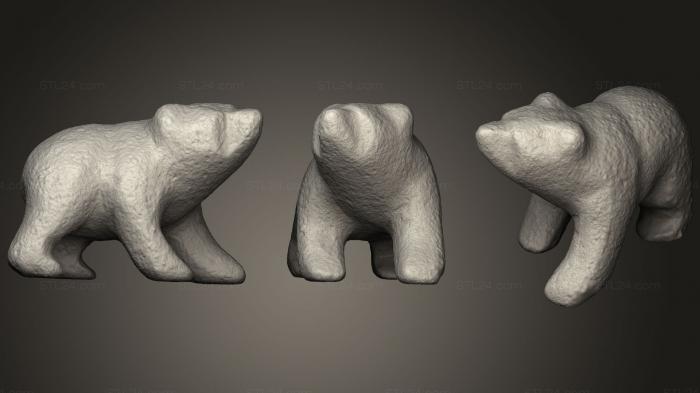 Статуэтки животных (Белый медведь, STKJ_1758) 3D модель для ЧПУ станка